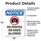 Signmission No Photos Or Video Allowed Sign With Symbol, 10 in W x Rectangle, Vinyl Decal OS-2PACK-NS-D-1014-V-14753 - alternate 3